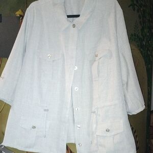 Elegant Light Gray Utility Jacket